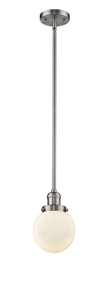 Beacon - 1 Light - 6 inch - Brushed Satin Nickel - Stem Hung - Mini Pendant