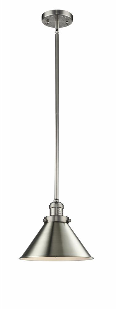 Briarcliff - 1 Light - 10 inch - Brushed Satin Nickel - Stem Hung - Mini Pendant