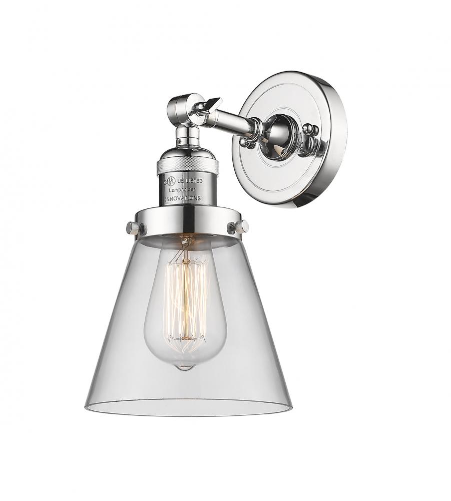 Cone - 1 Light - 6 inch - Polished Chrome - Sconce