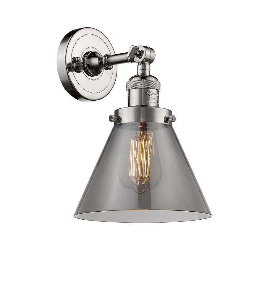 Cone - 1 Light - 8 inch - Polished Nickel - Sconce