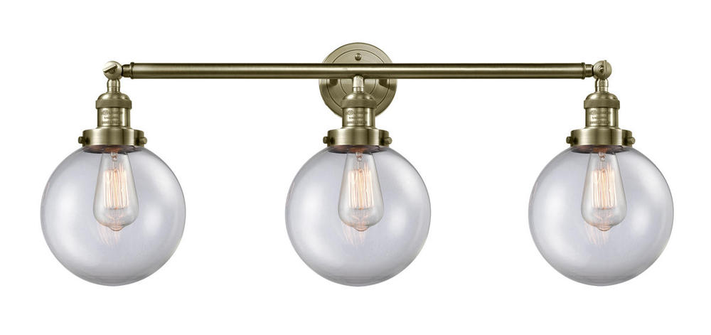 Beacon - 3 Light - 32 inch - Antique Brass - Bath Vanity Light