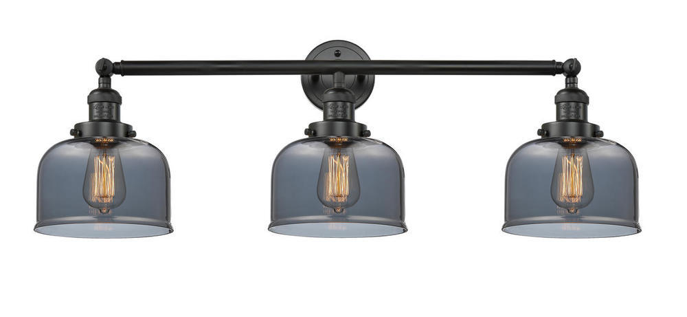 Bell - 3 Light - 32 inch - Matte Black - Bath Vanity Light