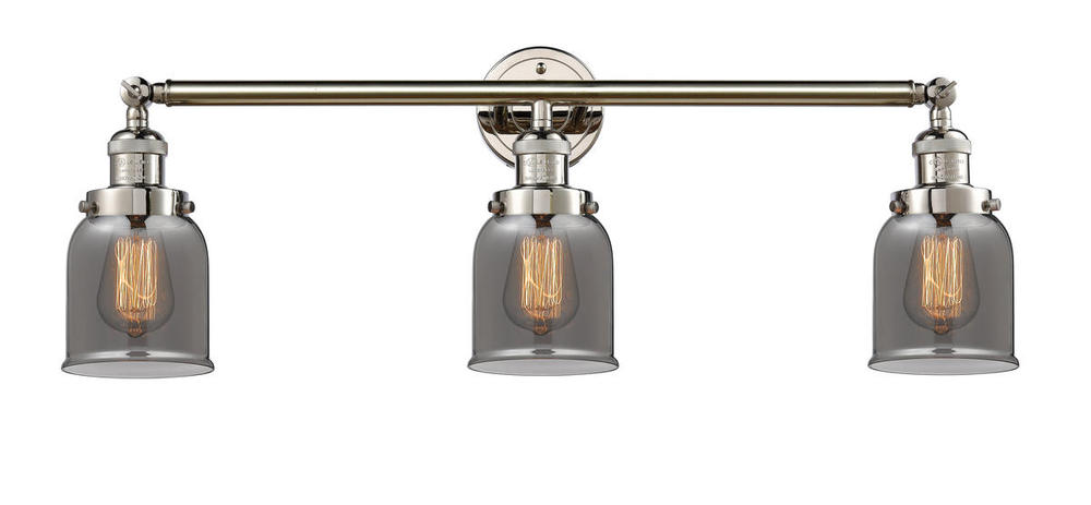 Bell - 3 Light - 30 inch - Polished Nickel - Bath Vanity Light