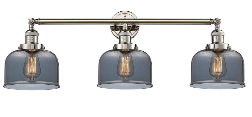 Bell - 3 Light - 32 inch - Polished Nickel - Bath Vanity Light