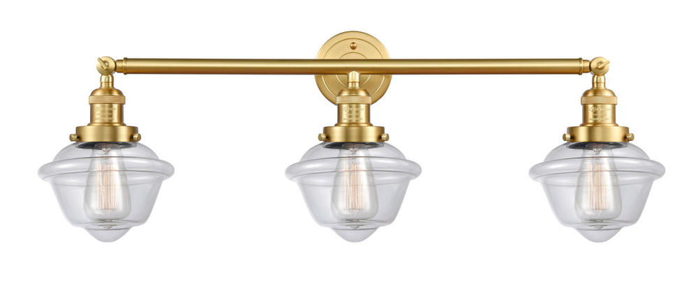 Oxford - 3 Light - 34 inch - Satin Gold - Bath Vanity Light