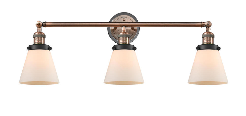 Cone - 3 Light - 30 inch - Antique Copper - Bath Vanity Light