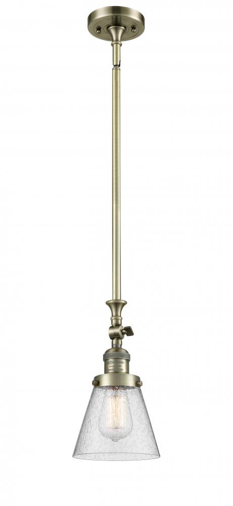 Cone - 1 Light - 6 inch - Antique Brass - Stem Hung - Mini Pendant