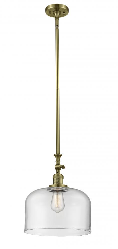 Bell - 1 Light - 12 inch - Antique Brass - Stem Hung - Mini Pendant