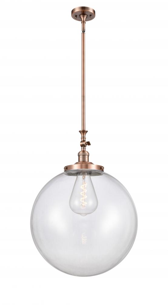 Beacon - 1 Light - 12 inch - Antique Copper - Stem Hung - Mini Pendant