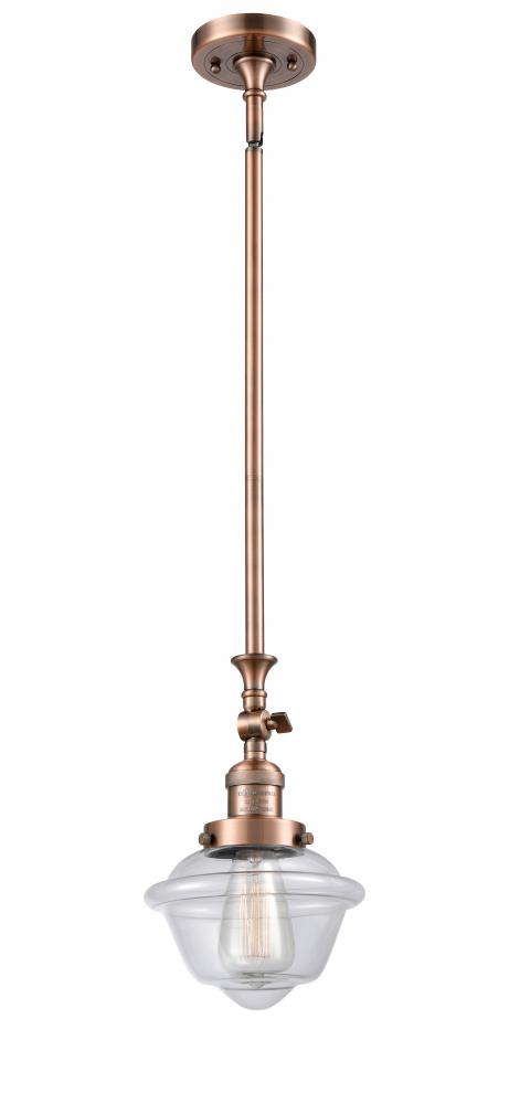 Oxford - 1 Light - 7 inch - Antique Copper - Stem Hung - Mini Pendant