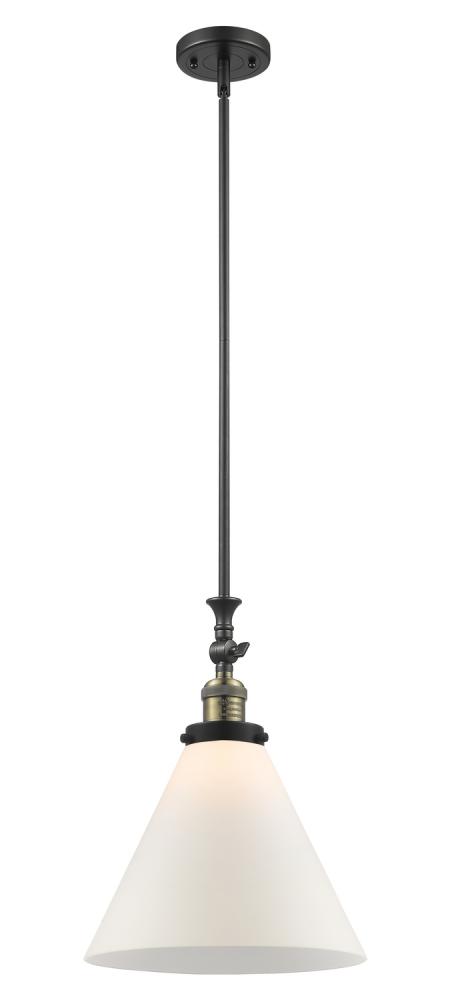 Cone - 1 Light - 12 inch - Black Antique Brass - Stem Hung - Mini Pendant