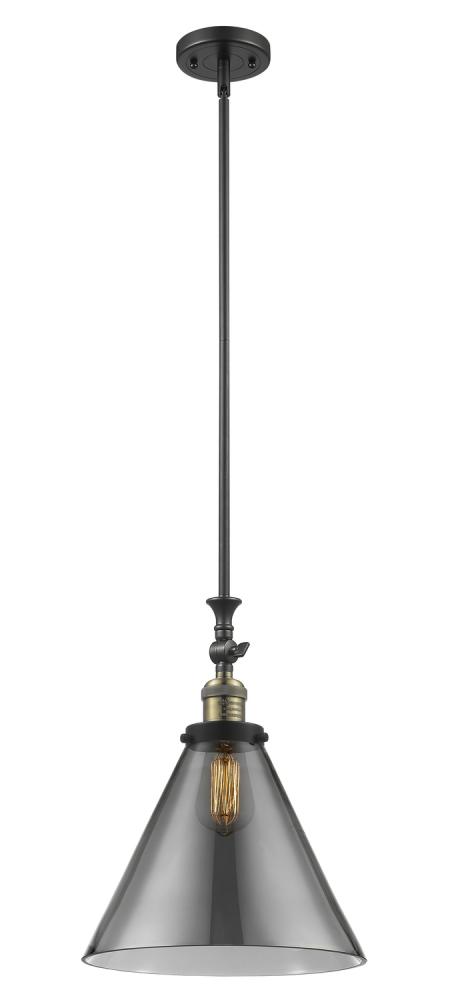 Cone - 1 Light - 12 inch - Black Antique Brass - Stem Hung - Mini Pendant