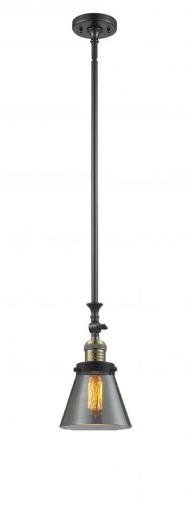 Cone - 1 Light - 6 inch - Black Antique Brass - Stem Hung - Mini Pendant