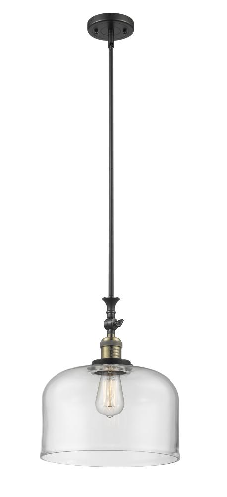 Bell - 1 Light - 12 inch - Black Antique Brass - Stem Hung - Mini Pendant