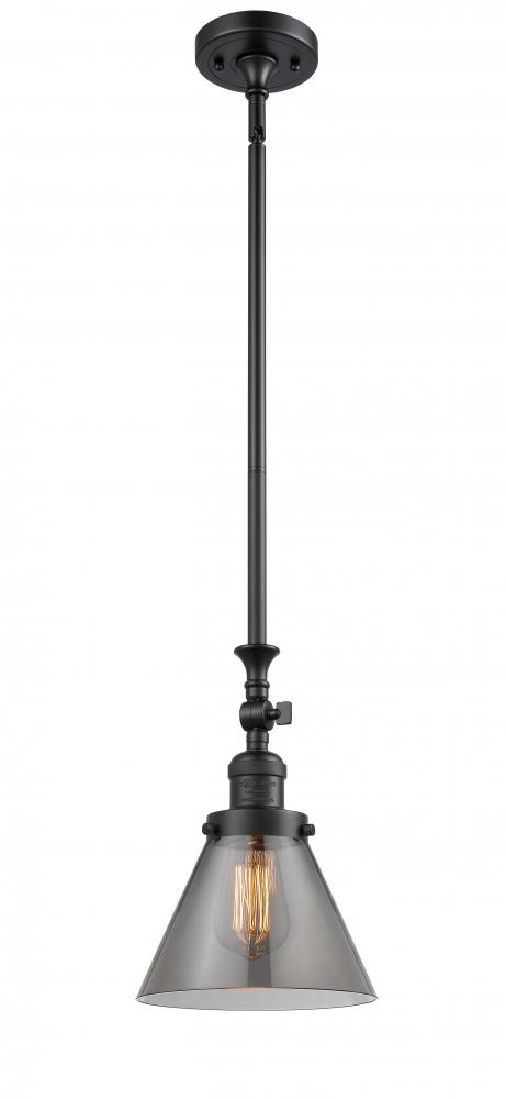 Cone - 1 Light - 8 inch - Matte Black - Stem Hung - Mini Pendant