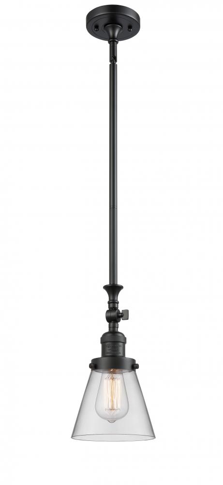 Cone - 1 Light - 6 inch - Matte Black - Stem Hung - Mini Pendant