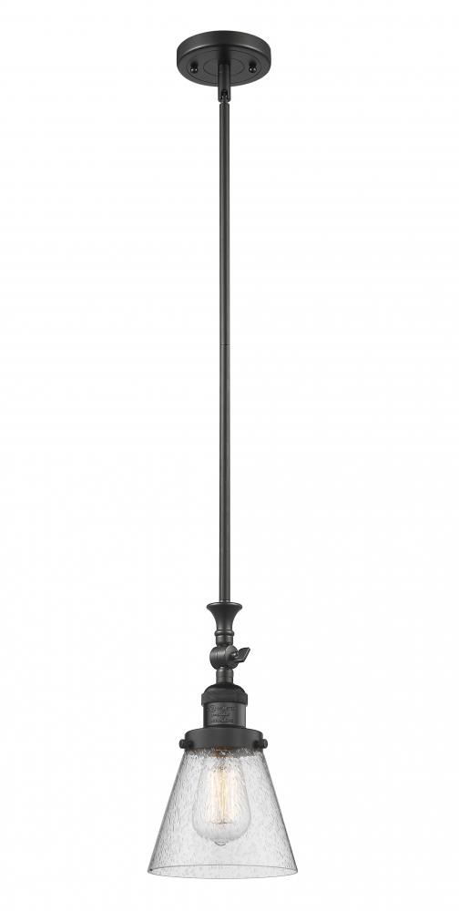 Cone - 1 Light - 6 inch - Matte Black - Stem Hung - Mini Pendant