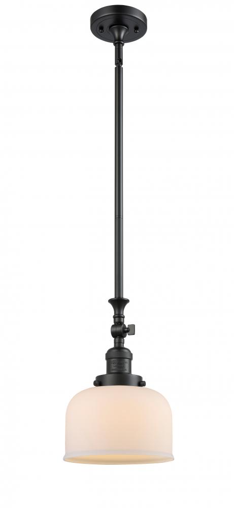 Bell - 1 Light - 8 inch - Matte Black - Stem Hung - Mini Pendant