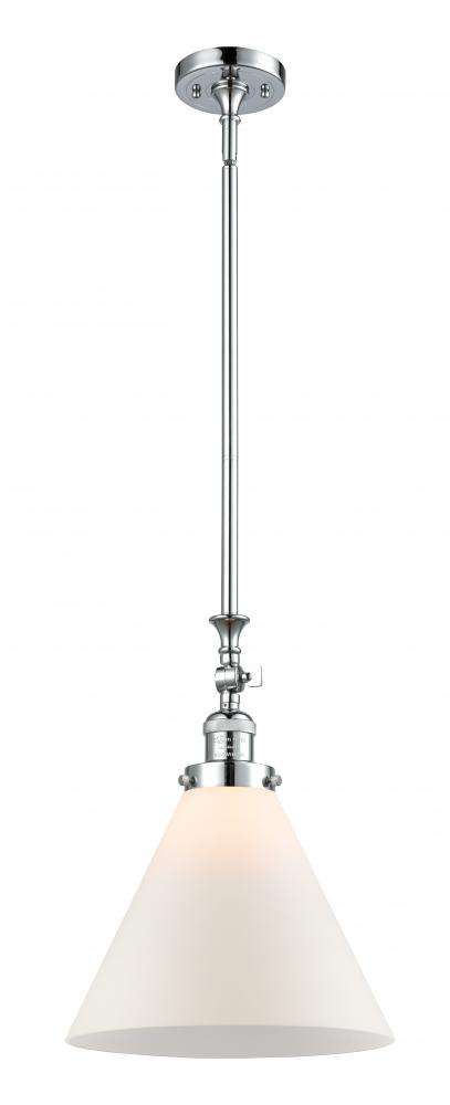 Cone - 1 Light - 12 inch - Polished Chrome - Stem Hung - Mini Pendant