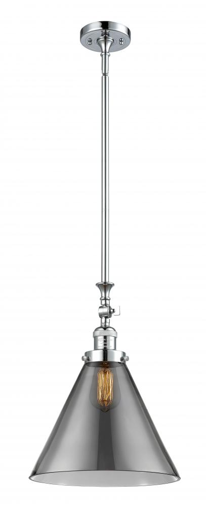 Cone - 1 Light - 12 inch - Polished Chrome - Stem Hung - Mini Pendant