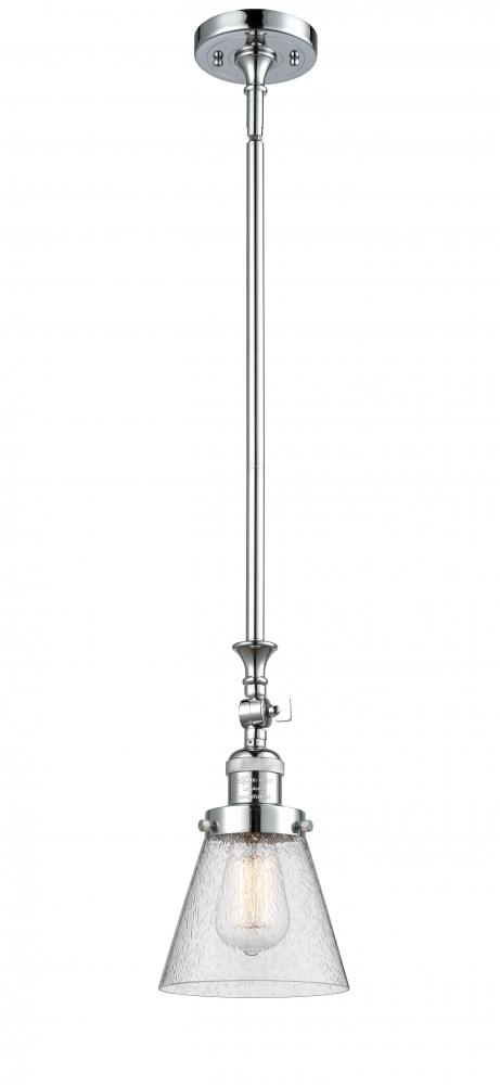 Cone - 1 Light - 6 inch - Polished Chrome - Stem Hung - Mini Pendant