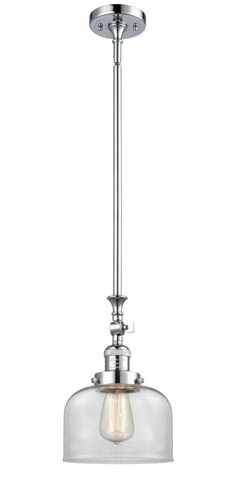 Bell - 1 Light - 8 inch - Polished Chrome - Stem Hung - Mini Pendant