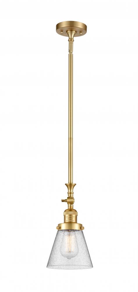 Cone - 1 Light - 6 inch - Satin Gold - Stem Hung - Mini Pendant