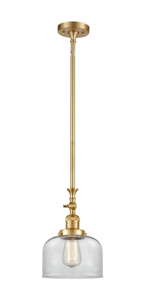 Bell - 1 Light - 8 inch - Satin Gold - Stem Hung - Mini Pendant