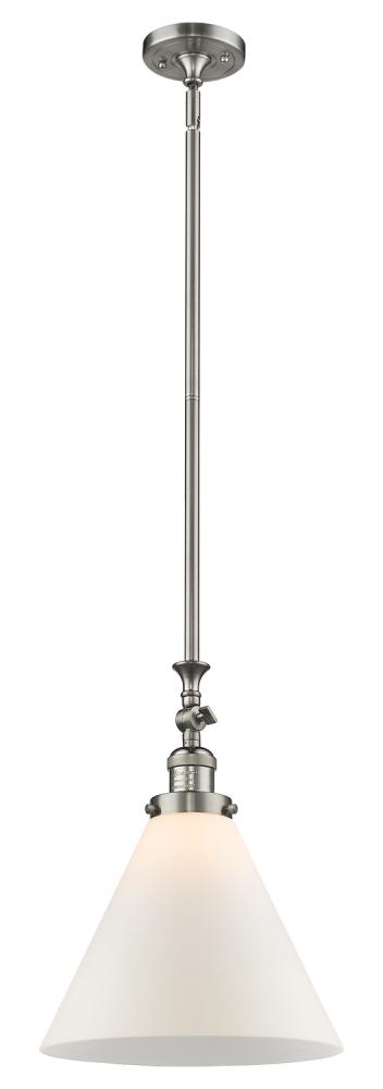 Cone - 1 Light - 12 inch - Brushed Satin Nickel - Stem Hung - Mini Pendant