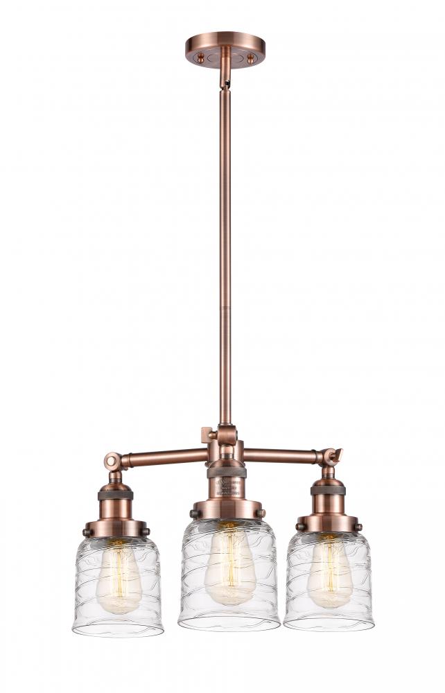 Bell - 3 Light - 19 inch - Antique Copper - Stem Hung - Chandelier