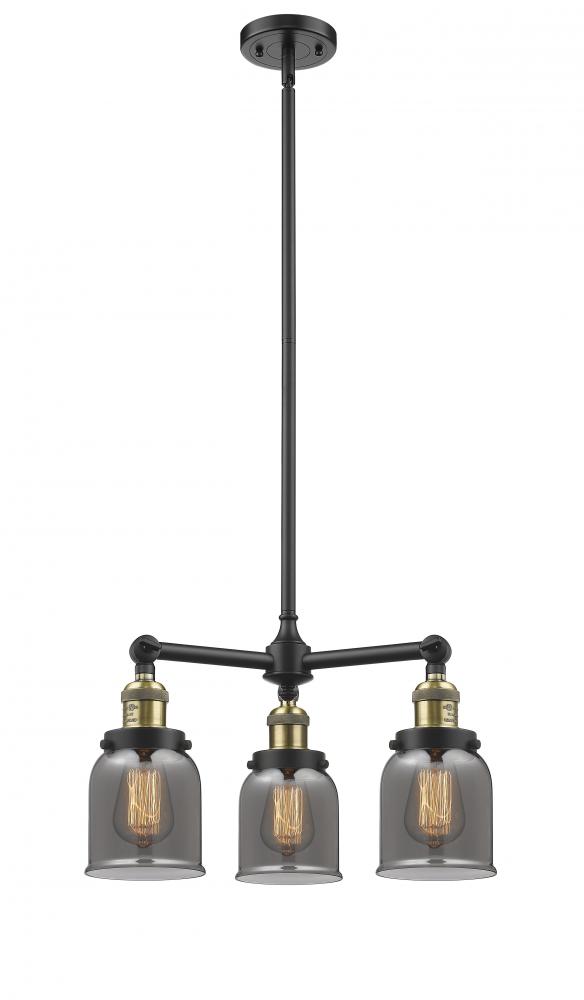 Bell - 3 Light - 19 inch - Black Antique Brass - Stem Hung - Chandelier