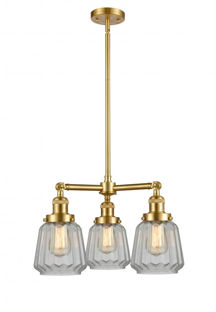 Chatham - 3 Light - 24 inch - Satin Gold - Stem Hung - Chandelier