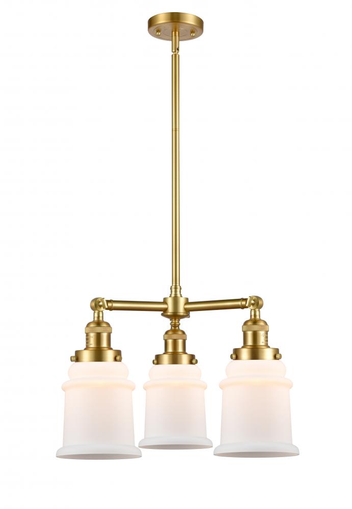 Canton - 3 Light - 18 inch - Satin Gold - Stem Hung - Chandelier