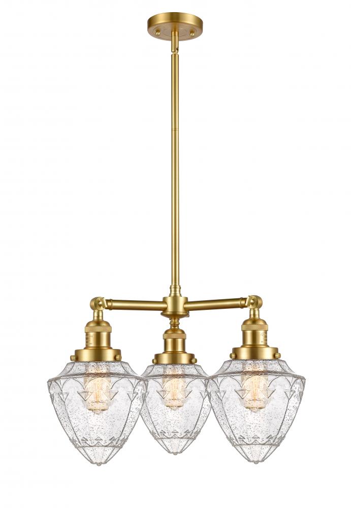 Bullet - 3 Light - 20 inch - Satin Gold - Stem Hung - Chandelier