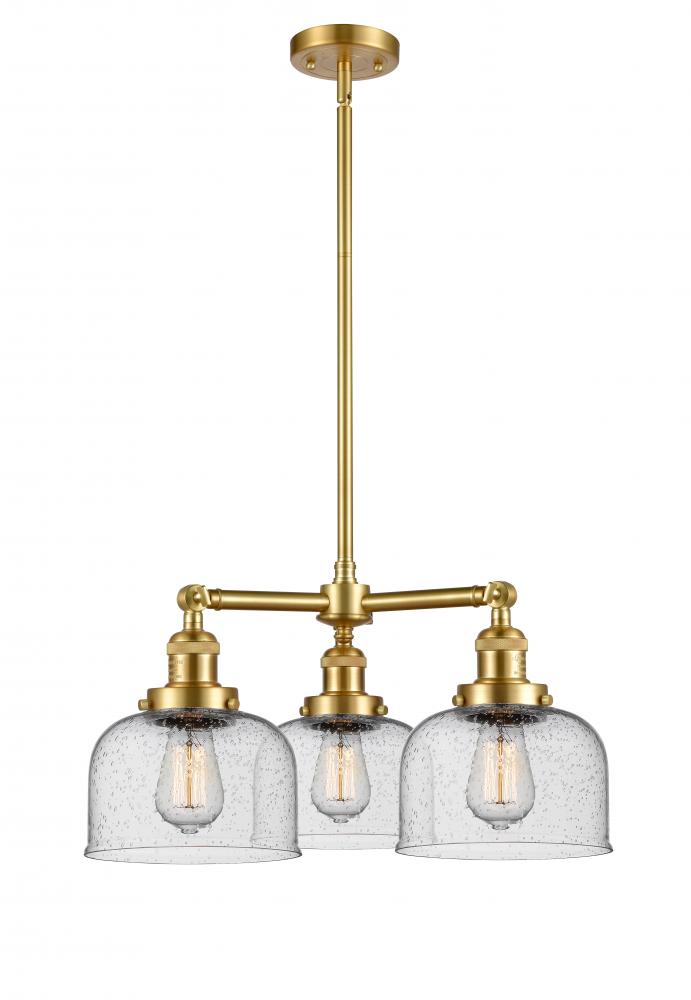 Bell - 3 Light - 22 inch - Satin Gold - Stem Hung - Chandelier