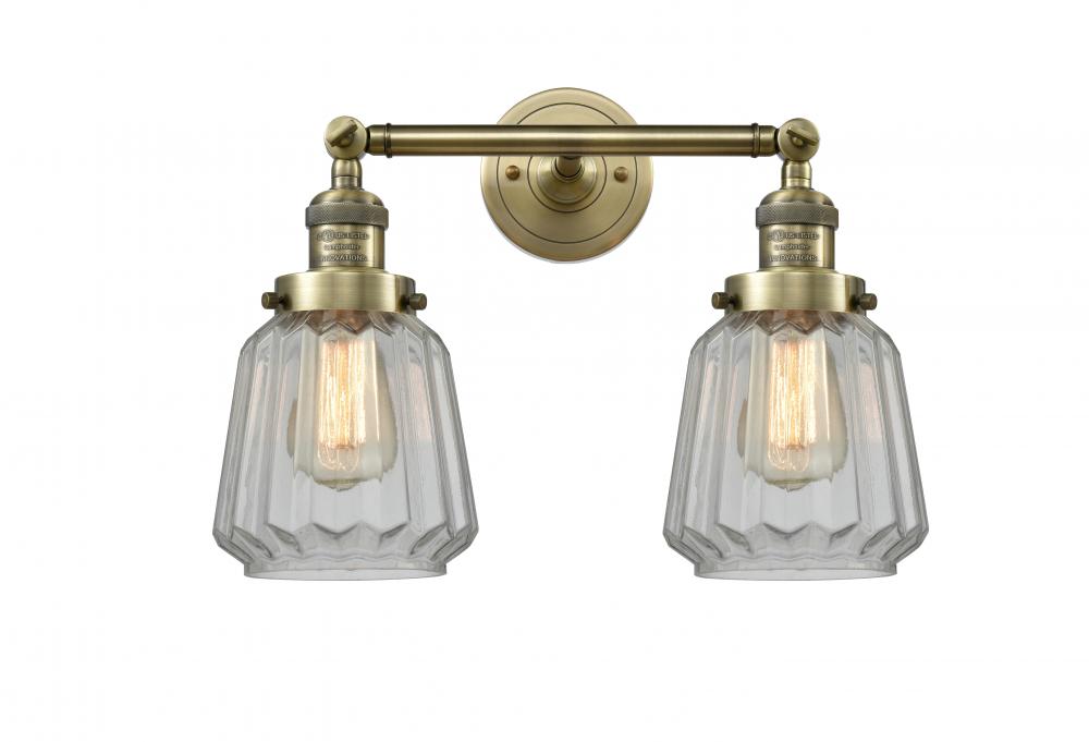 Chatham - 2 Light - 16 inch - Antique Brass - Bath Vanity Light