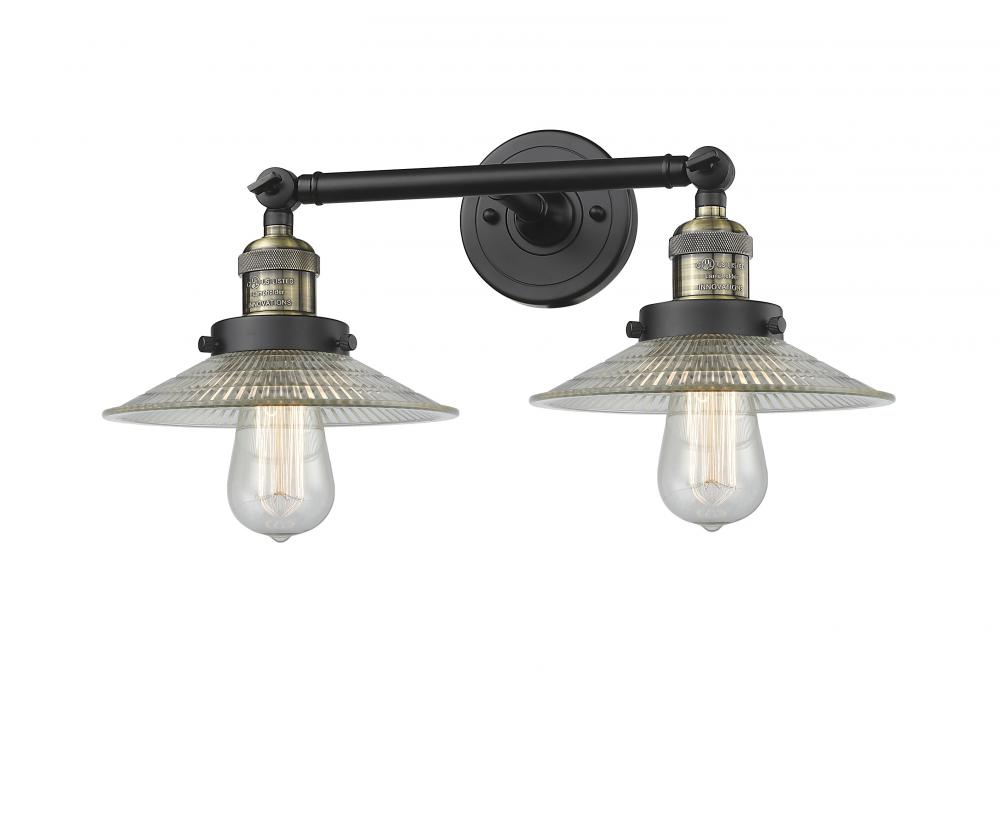 Halophane - 2 Light - 18 inch - Black Antique Brass - Bath Vanity Light