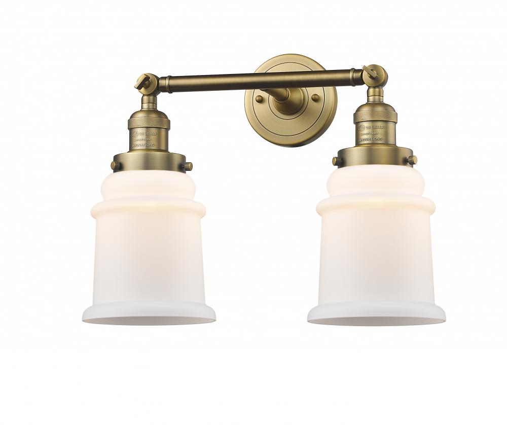 Canton - 2 Light - 17 inch - Brushed Brass - Bath Vanity Light