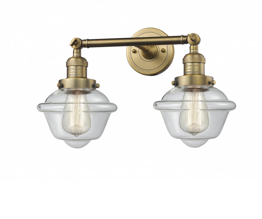 Oxford - 2 Light - 17 inch - Brushed Brass - Bath Vanity Light