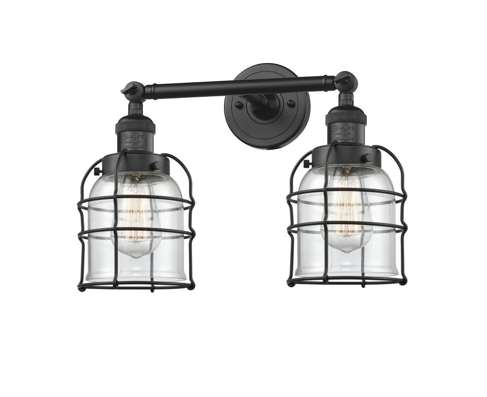 Bell Cage - 2 Light - 16 inch - Matte Black - Bath Vanity Light