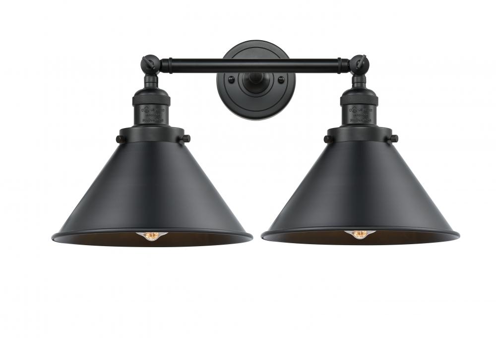 Briarcliff - 2 Light - 19 inch - Matte Black - Bath Vanity Light