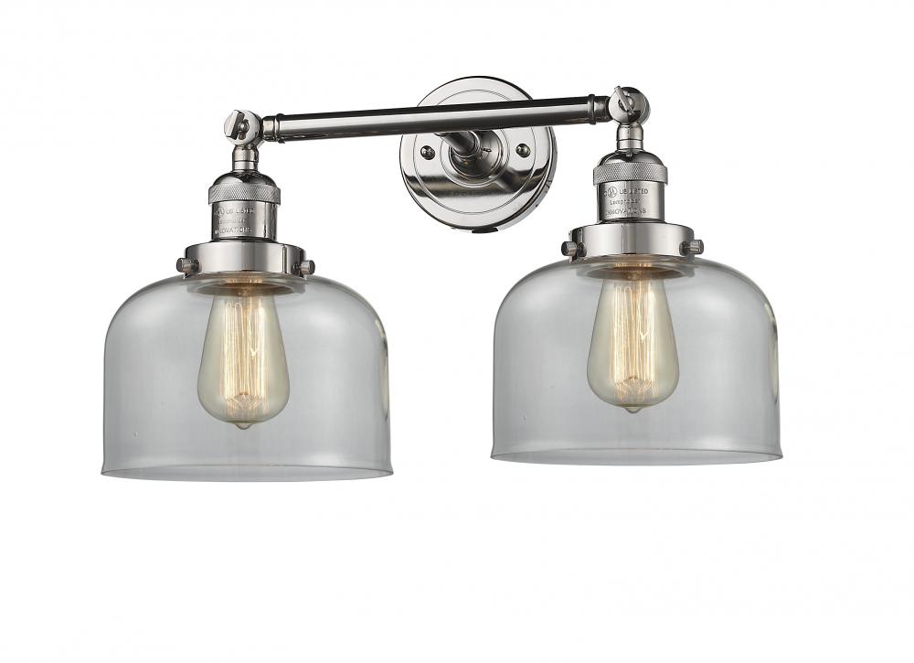 Bell - 2 Light - 19 inch - Polished Nickel - Bath Vanity Light