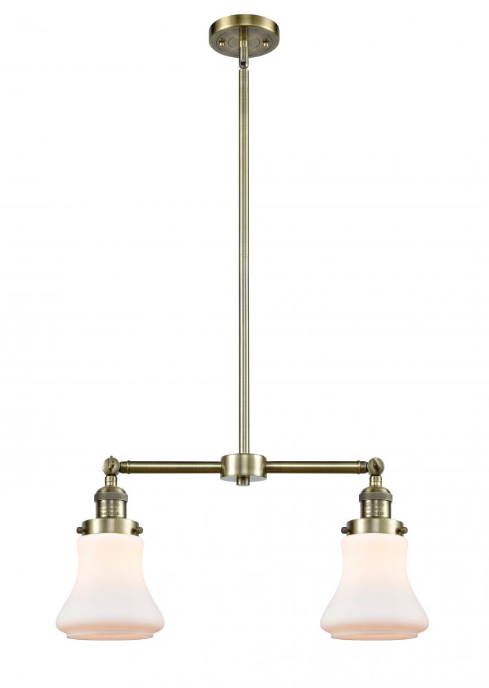 Bellmont - 2 Light - 21 inch - Antique Brass - Stem Hung - Island Light