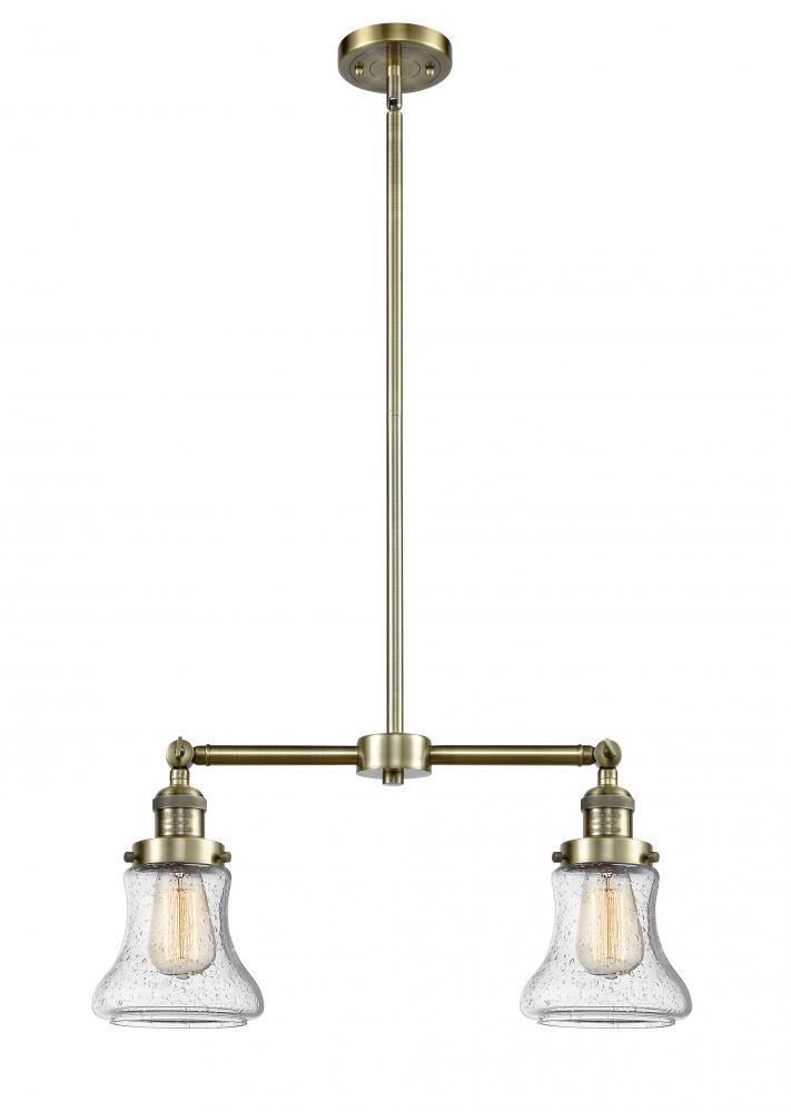 Bellmont - 2 Light - 21 inch - Antique Brass - Stem Hung - Island Light