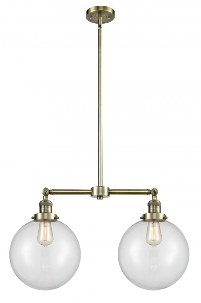 Beacon - 2 Light - 25 inch - Antique Brass - Stem Hung - Island Light