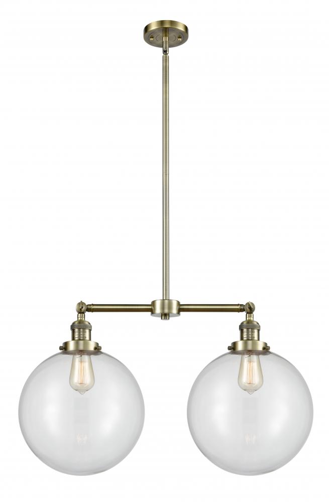 Beacon - 2 Light - 27 inch - Antique Brass - Stem Hung - Island Light