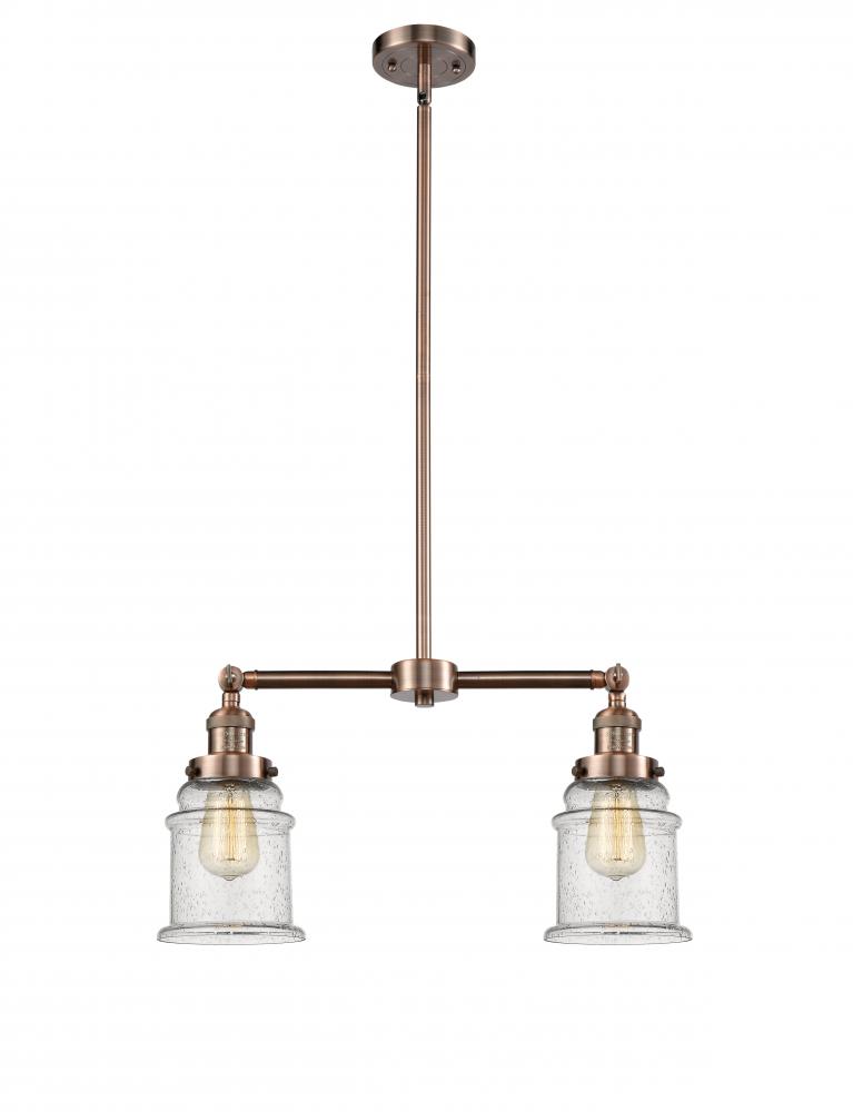 Canton - 2 Light - 21 inch - Antique Copper - Stem Hung - Island Light