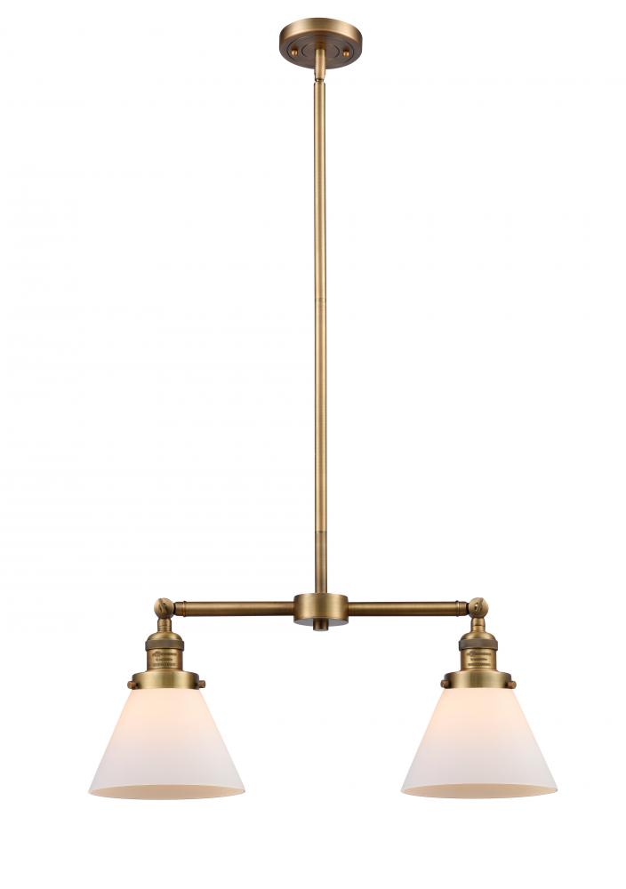 Cone - 2 Light - 21 inch - Brushed Brass - Stem Hung - Island Light