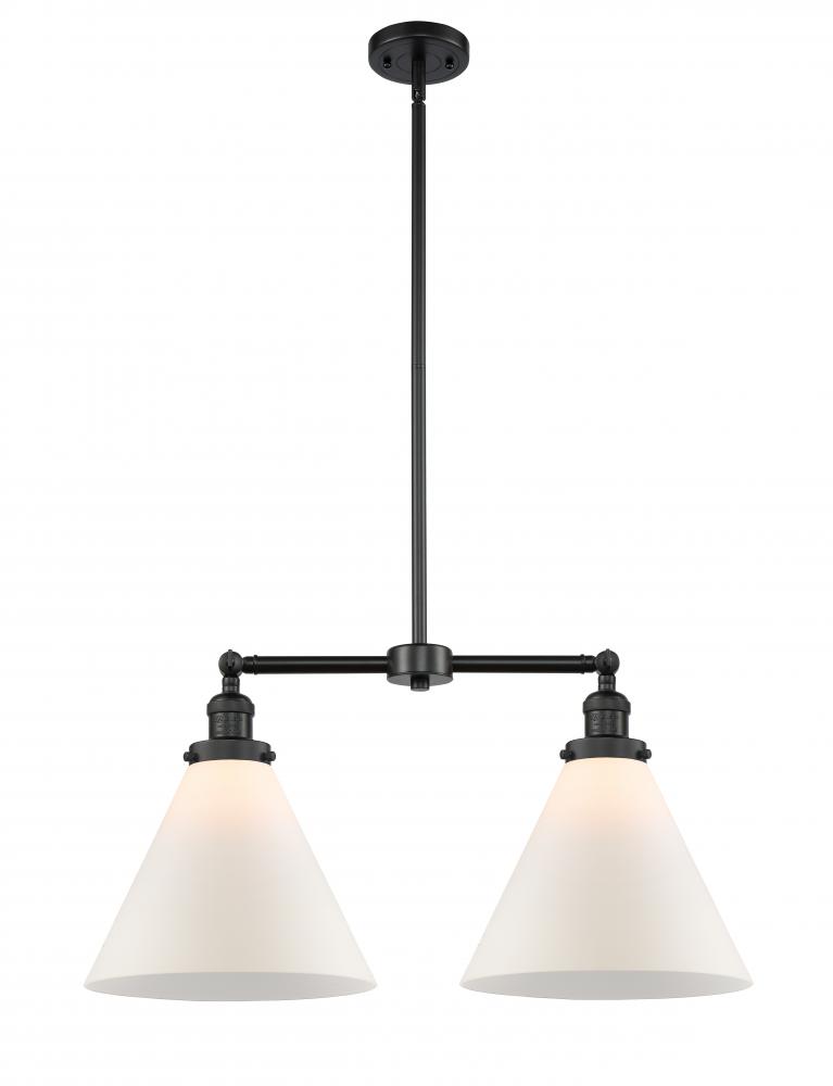 Cone - 2 Light - 21 inch - Matte Black - Stem Hung - Island Light