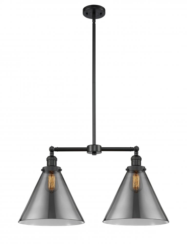 Cone - 2 Light - 21 inch - Matte Black - Stem Hung - Island Light